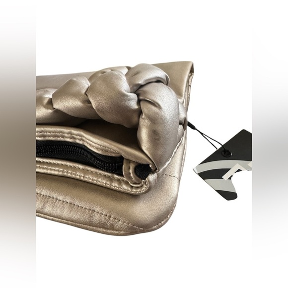 Think Royln Clutch light gold color with Braid